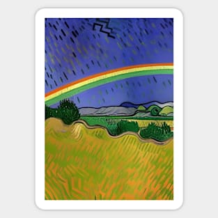 VAN GOGH STYLE RAINBOW ON A RAINY DAY Sticker